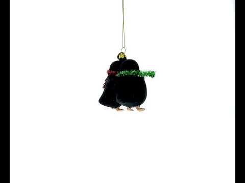 Pinguinpaar verliebt – Christbaumschmuck aus Glas