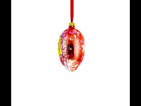 Zwei Küken-Eier-Glasornamente, 10 cm