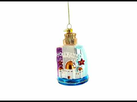 Landmarks of Los Angeles, California Glass Christmas Ornament