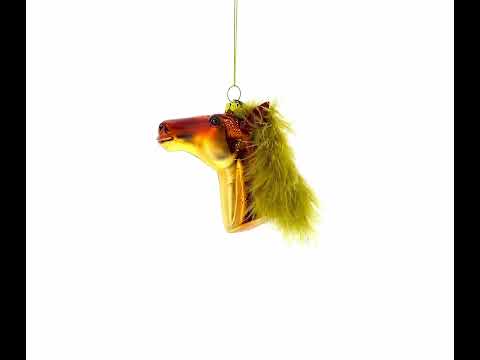 Horse Head Glass Christmas Ornament