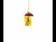 Squirrel Under Mushroom Glass Christmas Ornament