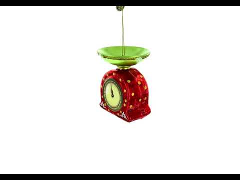 Kitchen Food Scale Blown Glass Christmas Ornament