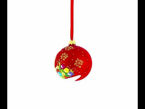 Dogs Celebrating with Cocktails Glass Ball Christmas Ornament 3.25 Inches