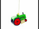 Vintage Green Tractor with Crop Barrels Blown Glass Christmas Ornament
