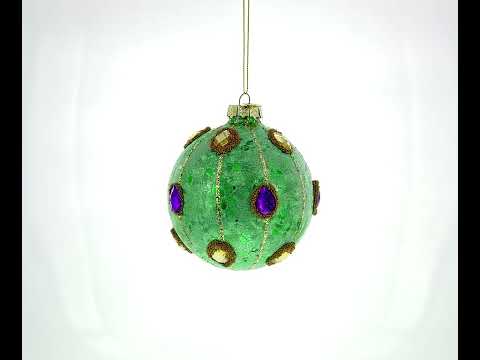 Jeweled Ball Glass Christmas Ornament