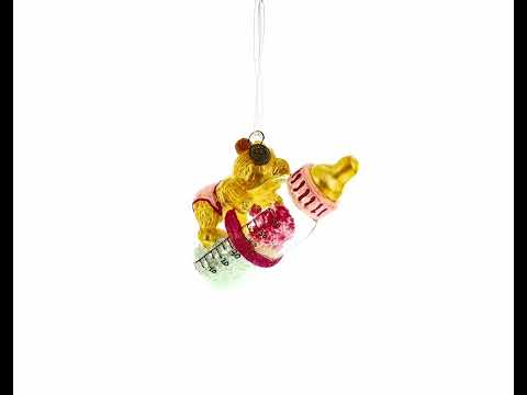 Primer adorno navideño de cristal de Bear Baby