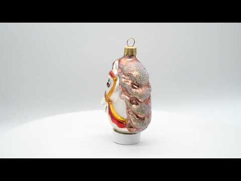 White Horse Head with Golden Bridle Glass Christmas Ornaments