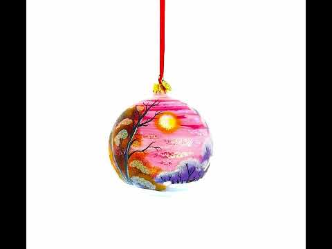Adorno navideño de bola de cristal de tigre en la nieve de 4 pulgadas