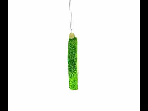 Slice of Lime Glass Christmas Ornament