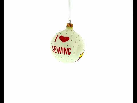 Sewing Enthusiast's Delight Glass Christmas Ornament 3.25 Inches