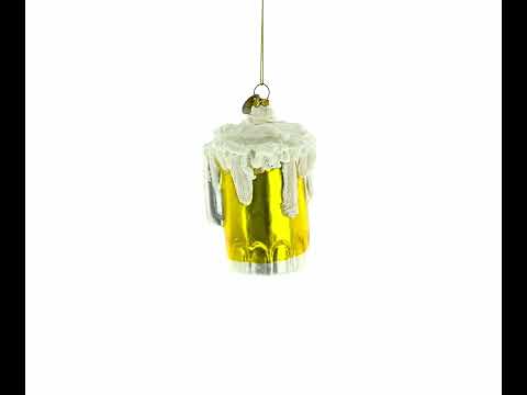 Adorno navideño de cristal con forma de jarra de cerveza