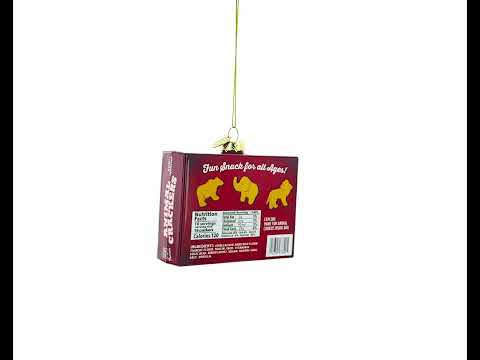 Animal Crackers Package Blown Glass Christmas Ornament