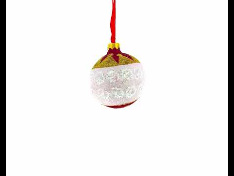Nutcracker Glass Ball Christmas Ornament 3.25 Inches
