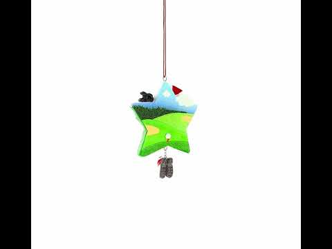 Hole-in-One-Golftasche mit Fahne und Schuhen, Weihnachtsbaumschmuck aus Kunstharz