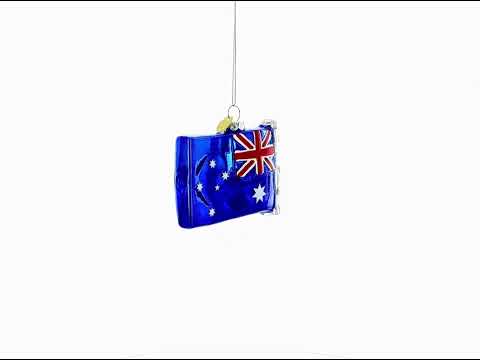 Waving Flag of Australia Glass Christmas Ornament