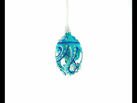 Weihnachtsschmuck aus Glas in Form eines Oktopus-Eis, 10 cm