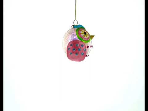 Sage Wise Owl Glass Christmas Ornament