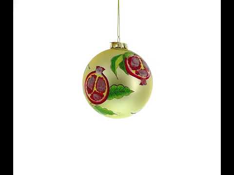 Pomegranate Design Glass Ball Christmas Ornament