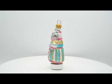 Goat in Traditional Folk Dress Koza Dereza Fairy Tale Glass Christmas Ornament