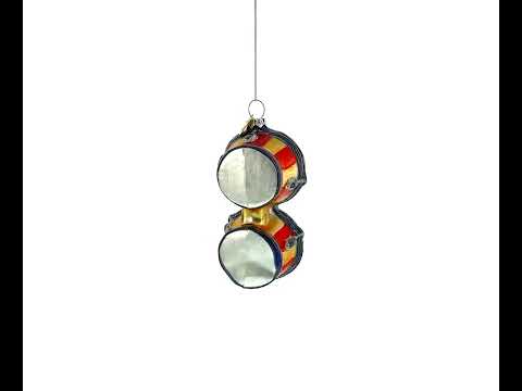 Rhythmic Bongo Drums Glass Christmas Ornament