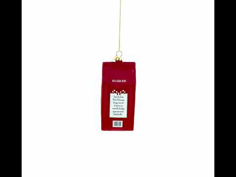 Santa’s Choice Coffee Bag Glass Christmas Ornament