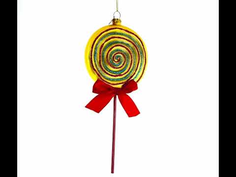 Lollipop on Stick Glass Christmas Ornament