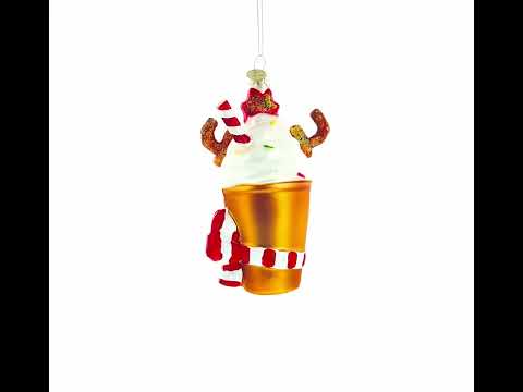 Reindeer Milkshake Glass Christmas Ornament