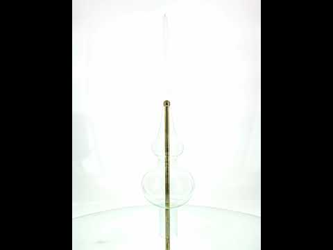 Clear Mouth-Blown Finial Glass Christmas Tree Topper 11 Inches