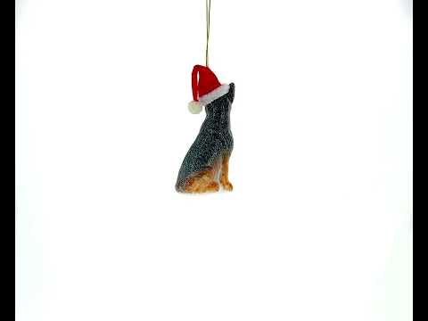 Christbaumschmuck aus Glas, Christbaumkugel, Welpe eines Deutschen Schäferhundes