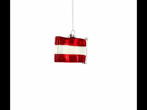 Waving Flag of Austria Glass Christmas Ornament