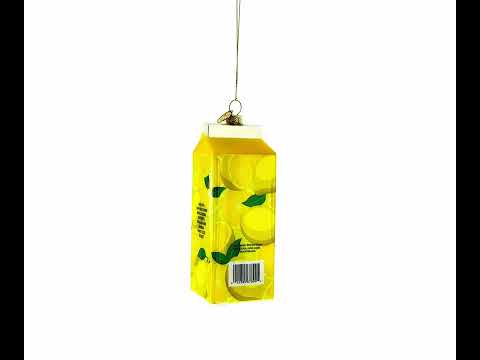 Lemonade Carton Blown Glass Christmas Ornament
