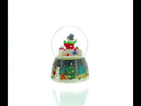 Bola de nieve giratoria musical con muñeco de nieve, osos polares y pingüinos
