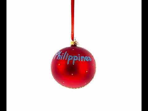 Cebu & Boracay, Philippines Glass Ball Christmas Ornament 4 Inches