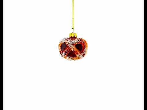 Salty Pretzel Mini Glass Christmas Ornament