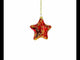 Glossy Red Star with Gold Pattern Glass Christmas Ornament