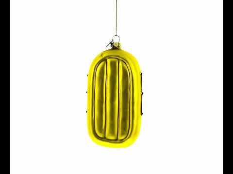 Adorno navideño de cristal con forma de barco de goma amarillo soleado