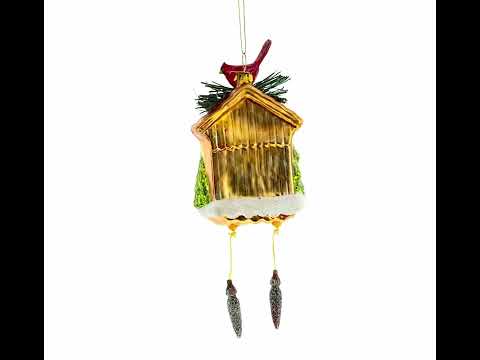 Cuckoo Clock Glass Christmas Ornament