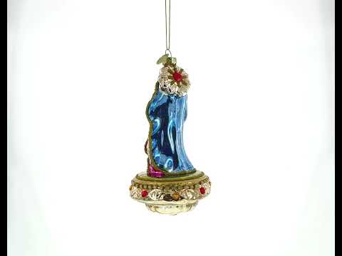 Nativity Scene Sacred Glass Christmas Ornament