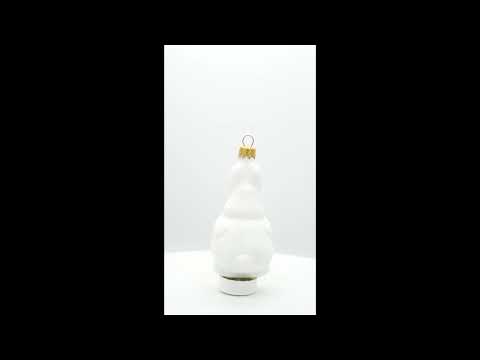 Bunny with Pocket Watch Glass Christmas Ornament