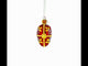Red and Gold Swirl Design Mini Glass Egg Ornament 2.9 Inches