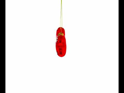 Red Bone Glass Christmas Ornament