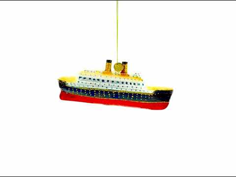Titanic Ship Glass Christmas Ornament
