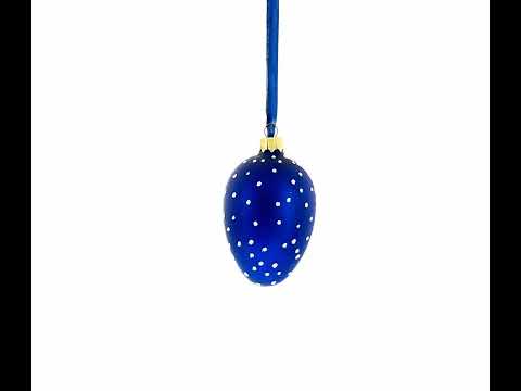 Weihnachtsmann mit Mistelzweig, Glas-Ei-Ornament, 10 cm