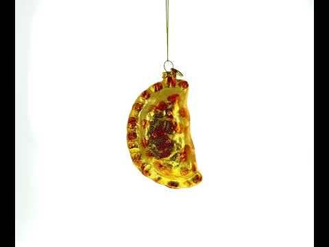 Dumpling Pierogi Glass Christmas Ornament