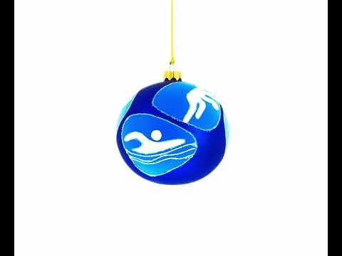 Weihnachtsbaumschmuck aus Glas, 10 cm (4 Zoll), mit Motiven aus Schwimmen, Basketball, Tennis, Gymnastik und Leichtathletik.