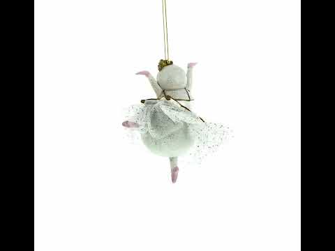 Snow Girl Ballerina Glass Christmas Ornament