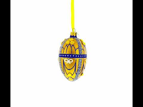 Goldene Juwelen Glas-Ei-Ornament 4 Zoll