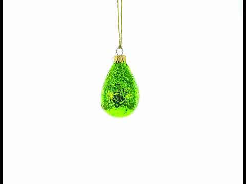 Shiny Avocado Glass Christmas Ornament
