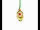 Golden with White and Orange Floral Swirl Design Mini Glass Egg Ornament 2.9 Inches