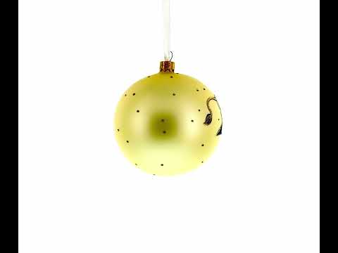 Weihnachtskugel aus Glas, Bär gegen Stier, 10 cm